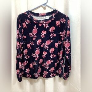 Floral Velvet Women Top